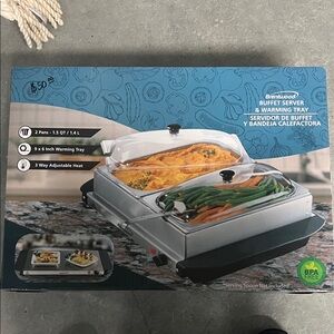 Brentwood Silver Buffet Server & Warming Tray
